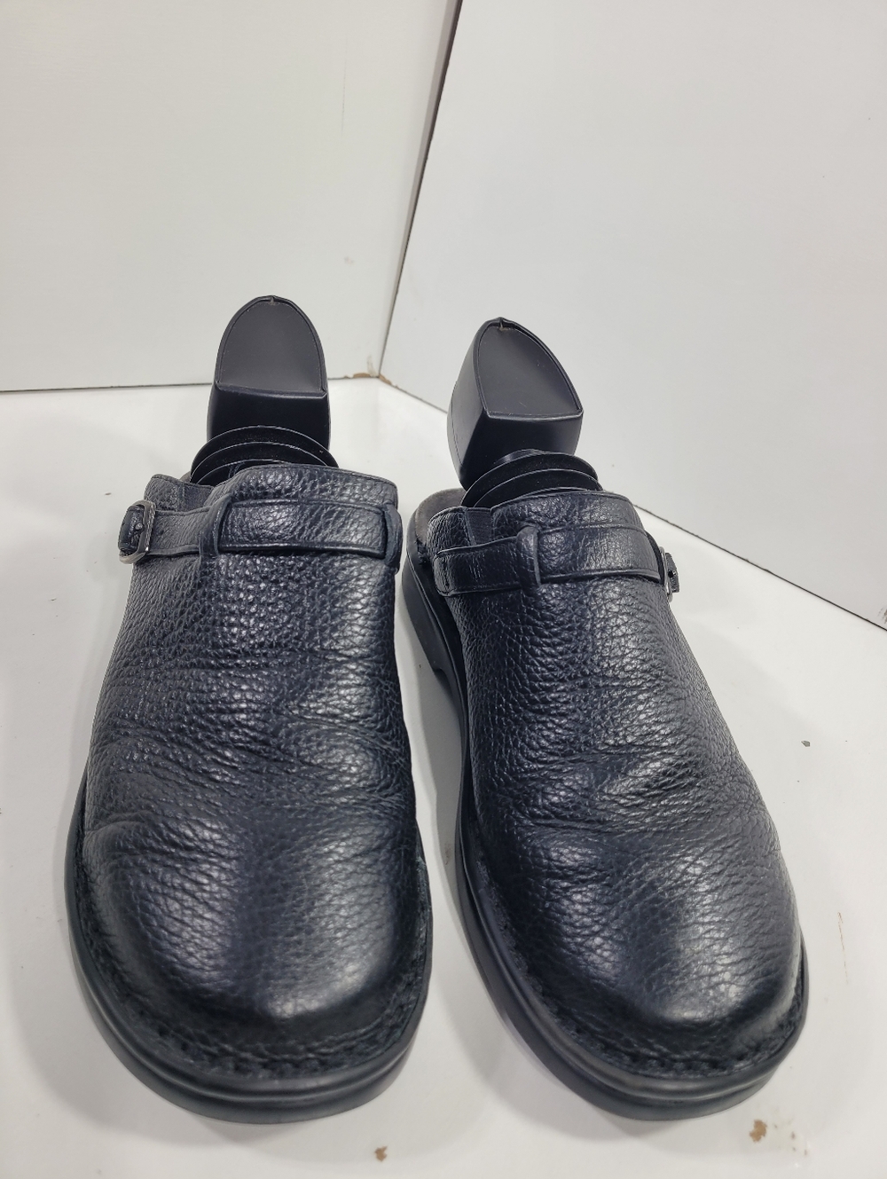 Propet Black Leather Slip On Clogs Mules Wide Width Comfort Shoes Women Size 7 W